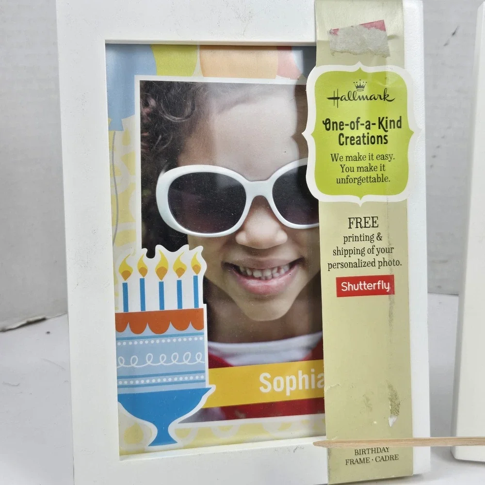 Hallmark 2014 White Wood Free Standing Photo Frames 5x7